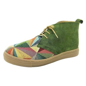 MARGO SHOES Μποτάκια Δέρμα Καστόρι “COLORFUL TRIANGLES”