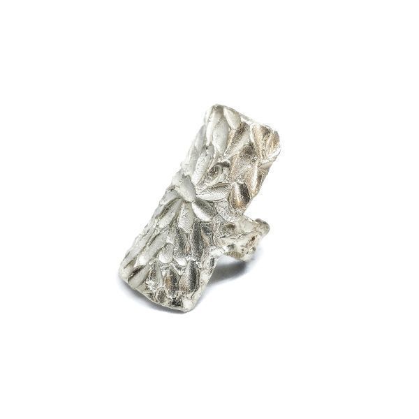 Δαχτυλίδι "λουλούδι" Ασήμι 925 με επιροδίωση - ασήμι, μεγάλα, επιροδιωμένα, αυξομειούμενα