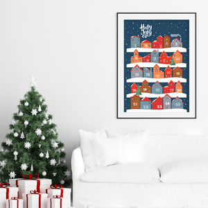 Ξύλινο Κάδρο "Hμερολόγιο Aντίστροφης Mέτρησης" σε χρώμα Άγιας Νύχτας|Α3 Χριστουγεννιάτικη Διακόσμηση - ξύλο, σπίτι, διακοσμητικά, χριστουγεννιάτικα δώρα - 2