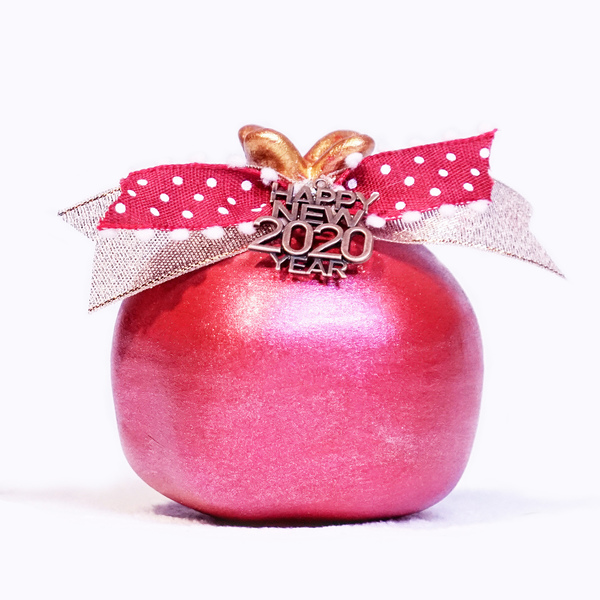 Χειροποίητο Κόκκινο-Γκλιίτερ Κεραμικό Ρόδι 2020 - πηλός, κεραμικό, χειροποίητα, ρόδι, διακοσμητικά, χριστουγεννιάτικα δώρα