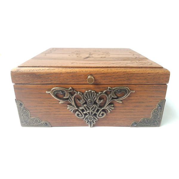 Χειροποίητο ξύλινο κουτί χαραγμένο με κέλτικο σχέδιο δέντρο - κουτί, χειροποίητα - 2