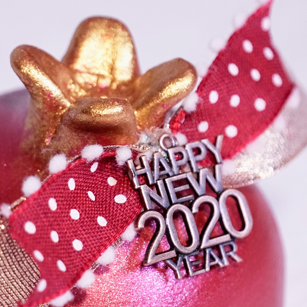 Χειροποίητο Κόκκινο-Γκλιίτερ Κεραμικό Ρόδι 2020 - πηλός, κεραμικό, χειροποίητα, ρόδι, διακοσμητικά, χριστουγεννιάτικα δώρα - 3