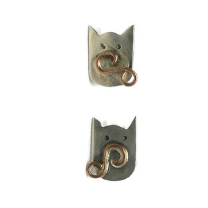 σκουλαρίκια από ασήμι 925 γατάκια - καρφωτά, ασήμι, γάτα