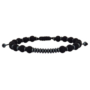Ανδρικό βραχιόλι hematite - black beads - ημιπολύτιμες πέτρες, αιματίτης, βραχιόλια, δώρα για άντρες