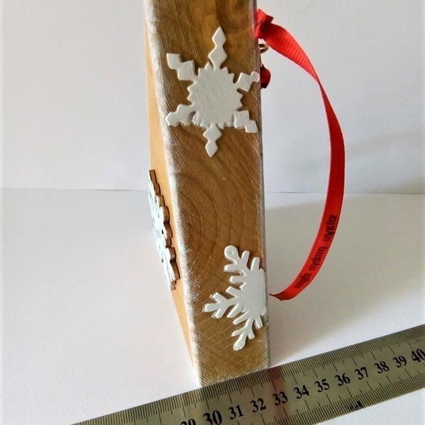 Ξυλινο χριστουγεννιατικο δεντρο χειροποιητο...μασιφ ξυλο με τεχνικη δεκουπαγε - χριστουγεννιάτικα δώρα, δώρα για δασκάλες, δώρο για γιατρό, γούρια - 4