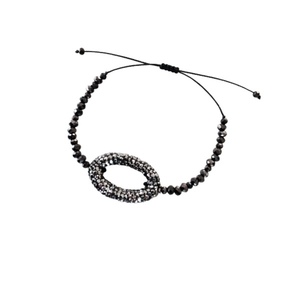 Βραχιόλι Black diamond - ημιπολύτιμες πέτρες, κρύσταλλα, αυξομειούμενα