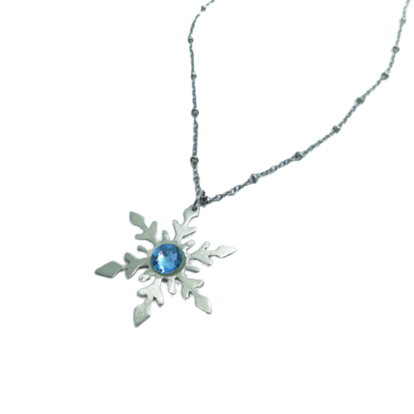 Snowflakes#1 - ημιπολύτιμες πέτρες, επάργυρα, κοντά, χριστουγεννιάτικα δώρα