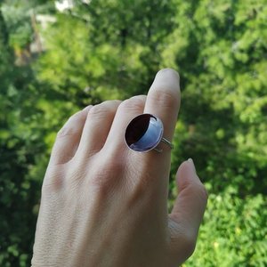 Χειροποίητο δαχτυλίδι με σμάλτο - σμάλτος, αλπακάς, αυξομειούμενα, φθηνά - 2