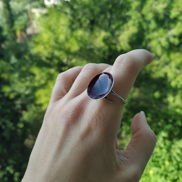 Χειροποίητο δαχτυλίδι με σμάλτο - σμάλτος, αλπακάς, αυξομειούμενα, φθηνά - 3