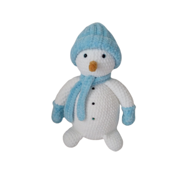 Πλεκτός <<Χιονάνθρωπος>> - δώρο, λούτρινα, παιχνίδια, amigurumi, χιονάνθρωπος