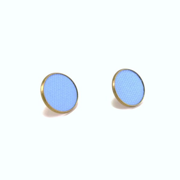 Σκουλαρίκια καρφωτά κύκλοι γαλάζιοι - καρφωτά, μικρά, μπρούντζος, faux bijoux, φθηνά