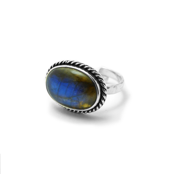 " SIlver Blue Labradorite " - Χειροποίητο ασημένιο δαχτυλίδι με Λαβραδορίτη! - ασήμι, αυξομειούμενα