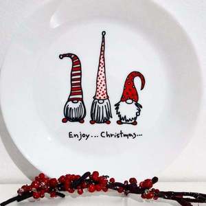 XMAS πιάτακι handpainted - ζωγραφισμένα στο χέρι, χριστουγεννιάτικο, είδη κουζίνας