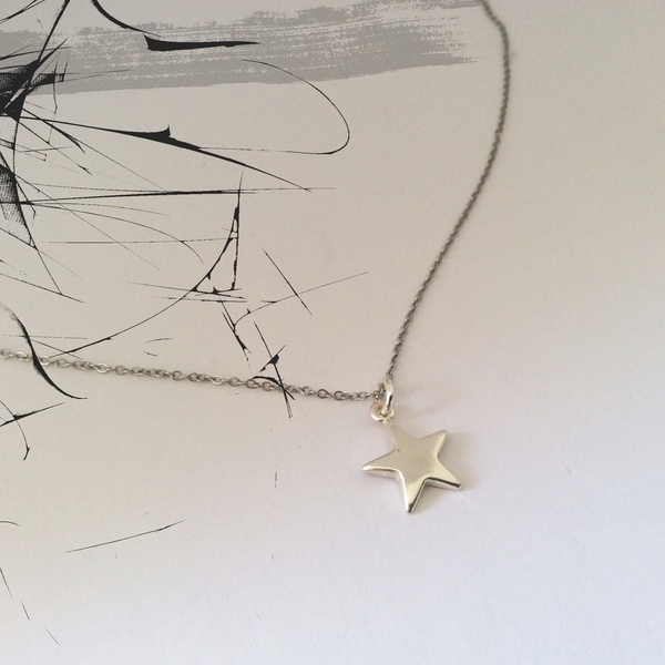 Κολιέ με αστέρι silver - ασήμι, αστέρι, minimal, κοντά, ατσάλι - 4