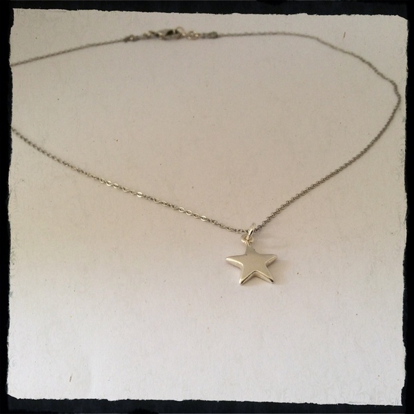 Κολιέ με αστέρι silver - ασήμι, αστέρι, minimal, κοντά, ατσάλι - 5