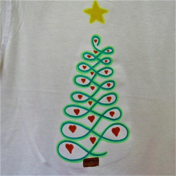 Παιδικό μπλουζάκι - βαμβάκι, ζωγραφισμένα στο χέρι, χριστουγεννιάτικο, παιδικά ρούχα - 2