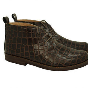 MARGO SHOES Μποτάκια Δέρμα CROCO Καφέ - 2