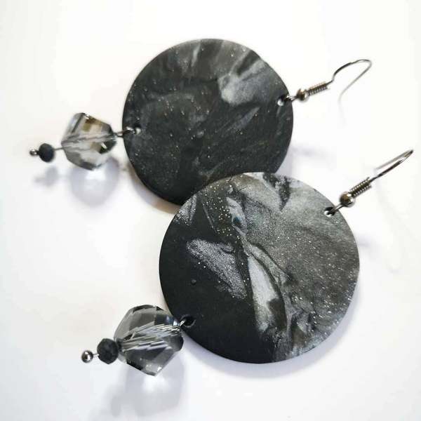 black glam marble effect - πηλός, boho, κρεμαστά, πολυέλαιοι - 2