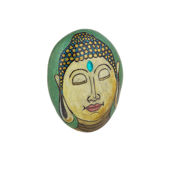 Πέτρα ζωγραφισμένη στο χέρι "Βούδας" - πέτρα
