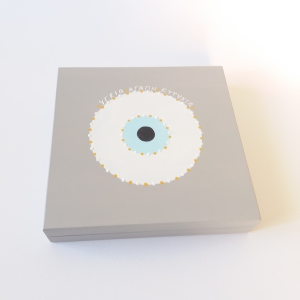Κουτάκι CD μάτι - δώρα για βάπτιση, δώρο για νονό, δώρο γέννησης