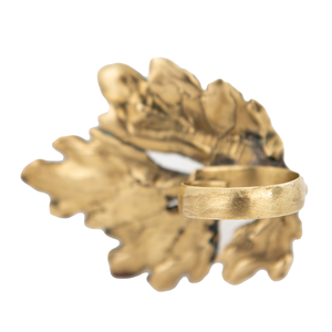 Δαχτυλίδι γυναικείο Φυλλο ορείχαλκος - χειροποίητα, μπρούντζος, μεγάλα, αυξομειούμενα - 3