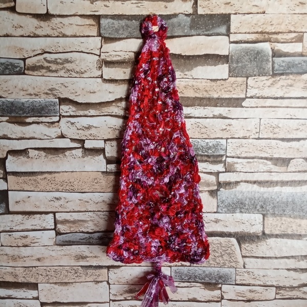 Christmas Tree Wall Hanging Macramé - νήμα, διακόσμηση, διακοσμητικά, χριστουγεννιάτικα δώρα - 2