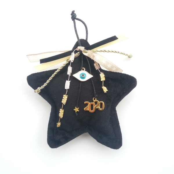 Βελούδινο Μαύρο Αστέρι ♥ Γούρι 2020 για το σπίτι - γούρι, αστέρι, βελούδο, γούρια
