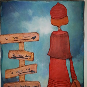 Πίνακας από πηλό "Γυναικεία φιγούρα με τσάντα" - πίνακες & κάδρα, πηλός, χειροποίητα, διακοσμητικά, πρωτότυπα δώρα - 2