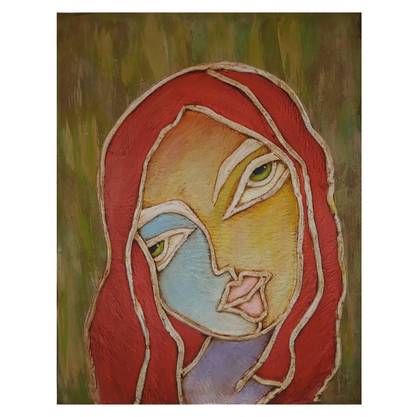 Πίνακας από πηλό "Γυναικεία φιγούρα με χρώμα" - πίνακες & κάδρα, πηλός, χειροποίητα, πρωτότυπα δώρα