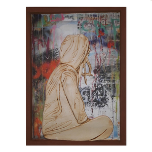 Πίνακας από πηλό "Νεαρή κοπέλα" - πίνακες & κάδρα, πηλός, χειροποίητα, πρωτότυπα δώρα