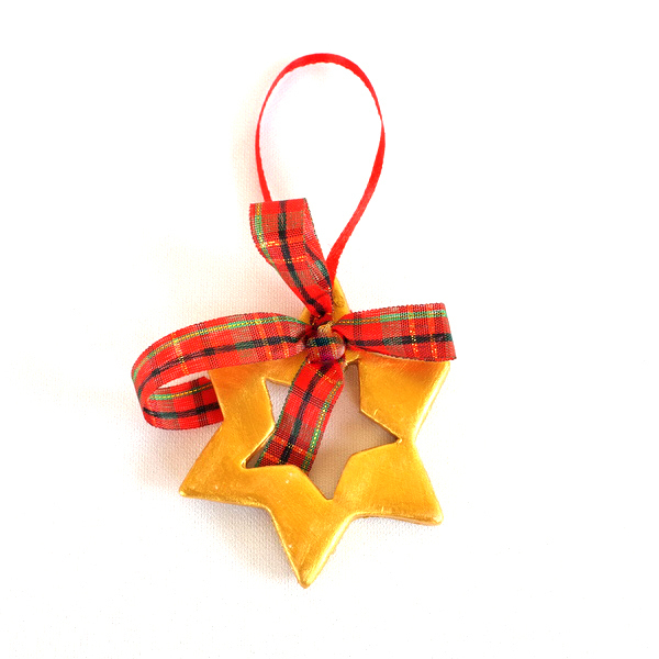 Κεραμικό Αστέρι Χρυσό - ζωγραφισμένα στο χέρι, αστέρι, αστέρι, πηλός, κεραμικό, χριστουγεννιάτικα δώρα, στολίδια - 2