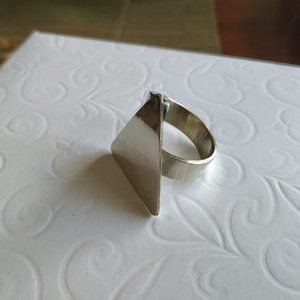 Χειροποίητο δαχτυλίδι σε γεωμετρικό σχήμα - μεγάλα, φθηνά - 3