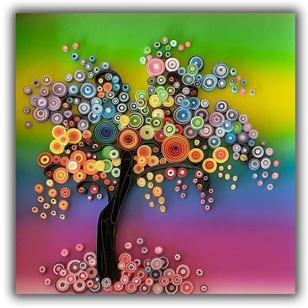 Coloured Tree of Life - πίνακες & κάδρα, δέντρα, χειροποίητα, δώρα γάμου, πρωτότυπα δώρα