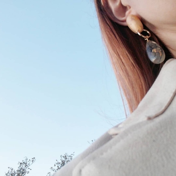 Σκουλαρίκια απο υγρό γυαλί / MARGARET earrings - statement, ασήμι, γυαλί, μικρά, κρεμαστά, πέρλες - 3