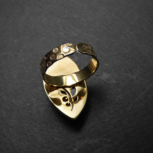 " Gold Labradorite " - Xειροποίητο επίχρυσο δαχτυλίδι με Λαβραδορίτη! - ημιπολύτιμες πέτρες, επιχρυσωμένα, ορείχαλκος, boho, αυξομειούμενα, φθηνά - 3