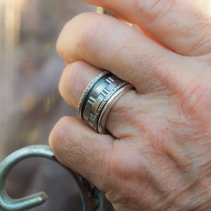Ασημένιο Ανδρικό Spinner Δαχτυλίδι - ανδρικά, δαχτυλίδι - 3