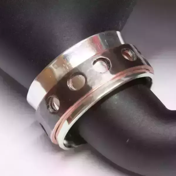 Ασημένιο spinner δαχτυλίδι από Ασήμι και Χαλκό - δαχτυλίδι, δαχτυλίδια - 4
