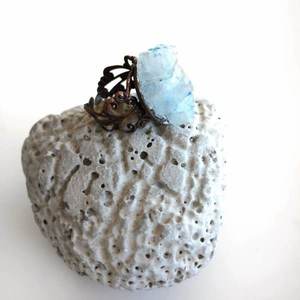 Δαχτυλίδι με γαλάζιο χειροποίητο κρύσταλλο - ημιπολύτιμες πέτρες, ημιπολύτιμες πέτρες, κρύσταλλα, romantic, αυξομειούμενα - 4