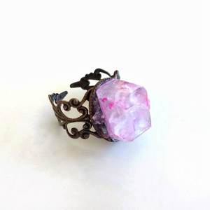 Δαχτυλίδι με ροζ χειροποίητο κρύσταλλο. - ημιπολύτιμες πέτρες, κρύσταλλα, romantic, αυξομειούμενα - 5