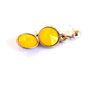 Σκουλαρίκια με πέτρες Swarovski Yellow Opal - κρύσταλλα, επάργυρα, swarovski, πέτρες, καρφωτά - 3