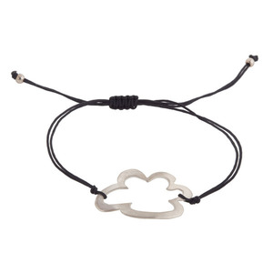 Κολιέ σύννεφο μικρό από ασήμι 925 με κορδόνι, σειρά "Look at the sky" - ασήμι, ασήμι 925, σύννεφο, κορδόνια, κοντά - 3