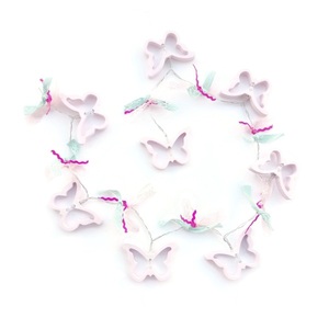 Φωτάκια Γιρλάντα με Πεταλούδες Ροζ με φούξια ζικ ζακ 1,10μ Ξύλο Παιδικά Φωτιστικά Τοίχου - κορίτσι, γιρλάντες, πεταλούδες
