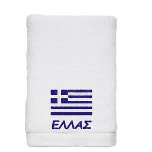 Κεντημένη Πετσέτα Μπάνιου Ελληνική σημαία - πετσέτες
