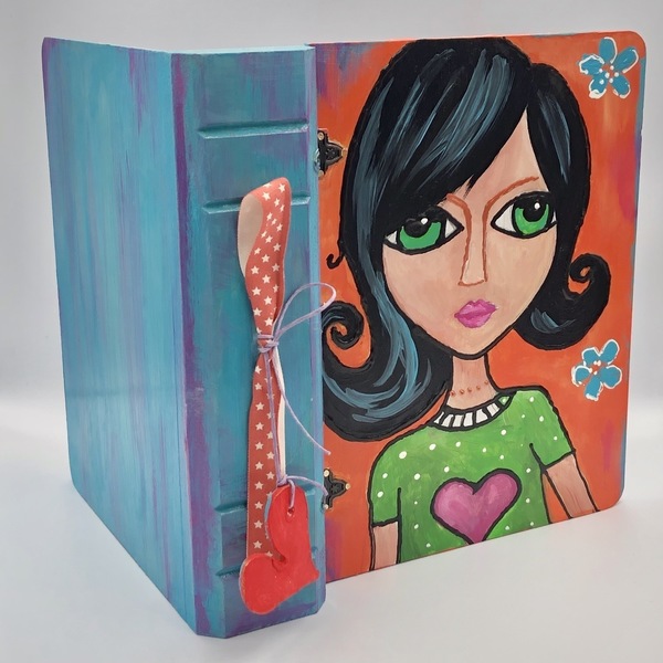 Παιδικό πολύχρωμο ξύλινο κουτί αποθήκευσης «κορίτσι» 18,2*21εκ. - κορίτσι, οργάνωση & αποθήκευση, για παιδιά, κουτιά αποθήκευσης - 2