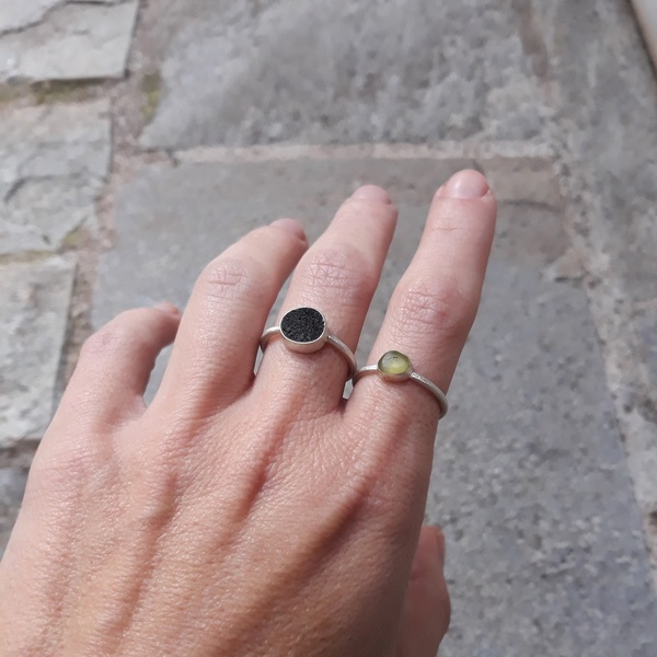 Santorini | ασήμι 925, πέτρα θαλάσσης από τη Σαντορίνη - ασήμι, ημιπολύτιμες πέτρες, boho, σταθερά - 4