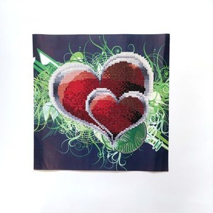 Πίνακας ψηφιδωτό καρδούλες μερικώς διακοσμημένο με στρασάκια - πίνακες & κάδρα, καρδιά, romantic, αγ. βαλεντίνου
