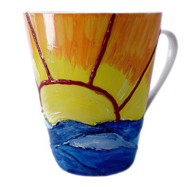 Κούπα Πορσελάνης Sunset - ζωγραφισμένα στο χέρι, πορσελάνη, δώρα γενεθλίων, κούπες & φλυτζάνια - 2