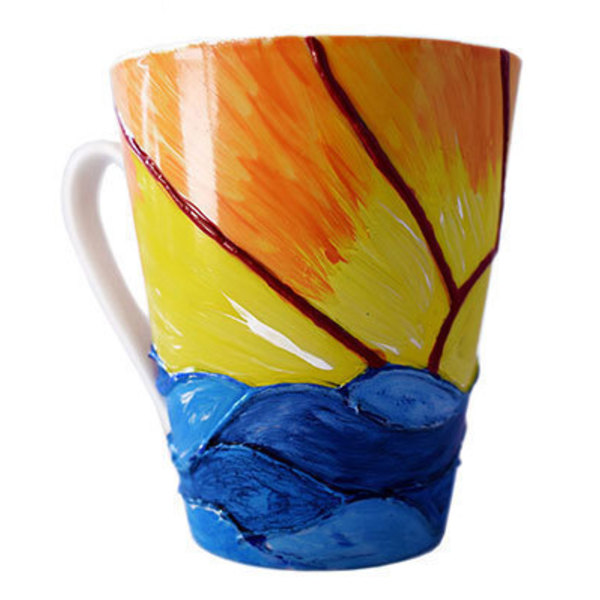 Κούπα Πορσελάνης Sunset - ζωγραφισμένα στο χέρι, πορσελάνη, δώρα γενεθλίων, κούπες & φλυτζάνια - 3