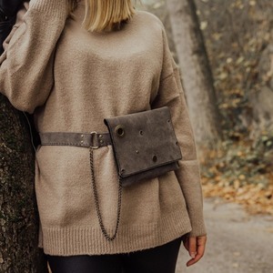 Rock it Belt Bag - δέρμα, χειροποίητα, μεταλλικό, μικρές - 2