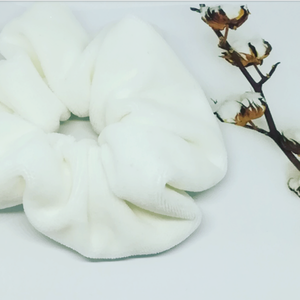 scrunchie "white" - λαστιχάκια μαλλιών - 4